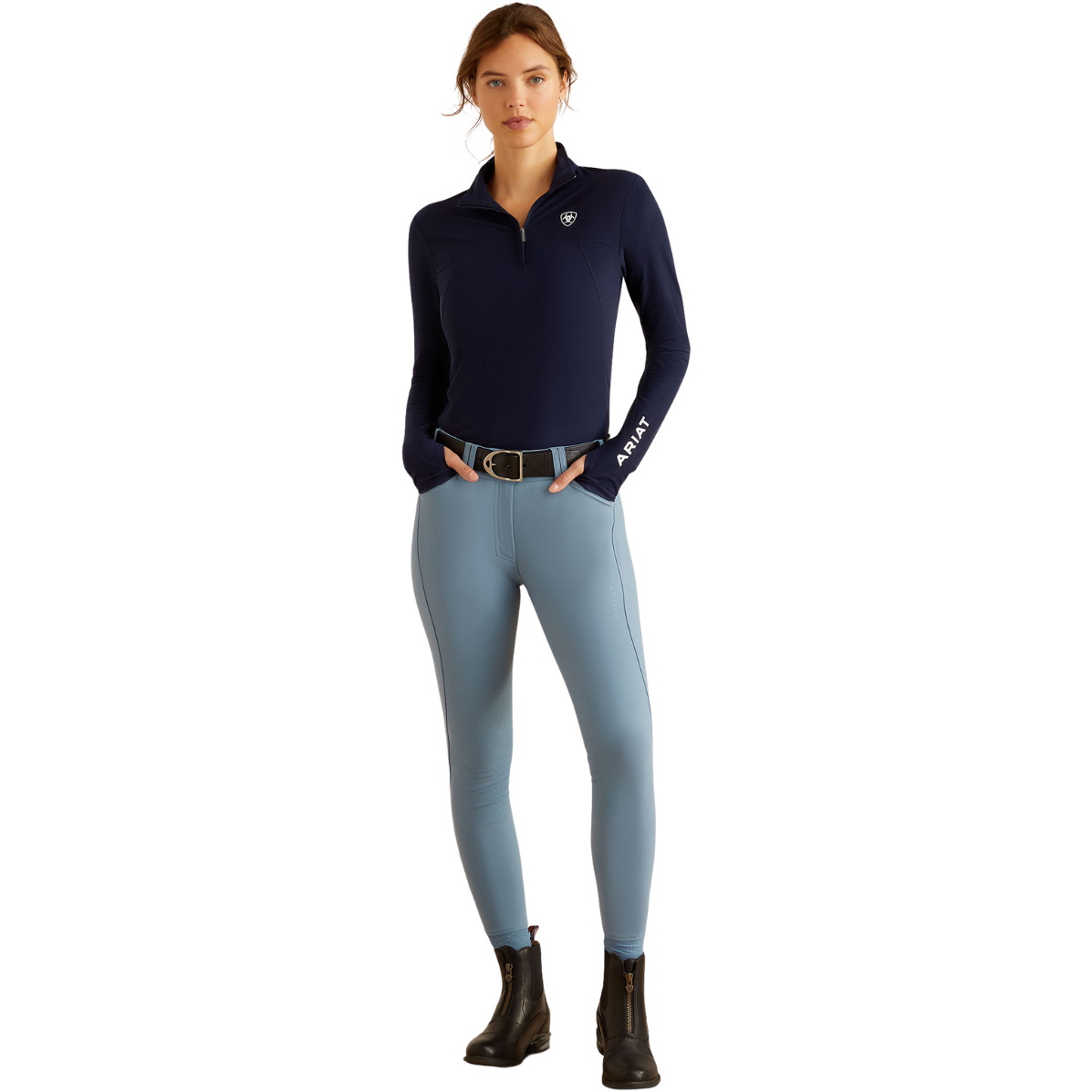 2025 Ariat Womens Lowell 3.0 1/4 Zip Baselayer 10052992 - Navy Eclipse
